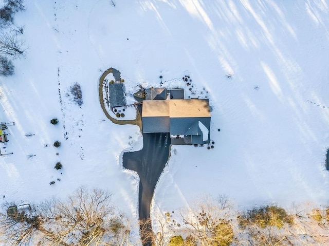 view of snowy aerial view