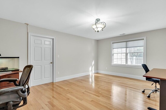 42 Westerly Rd, Weston, MA 02493 - office featuring light wood-style flooring and baseboards