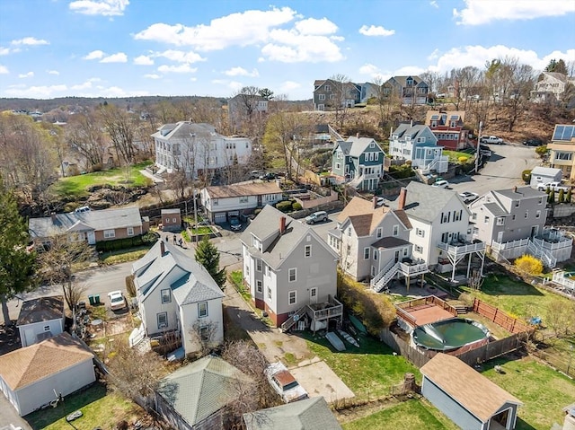 bird's eye view with a residential view