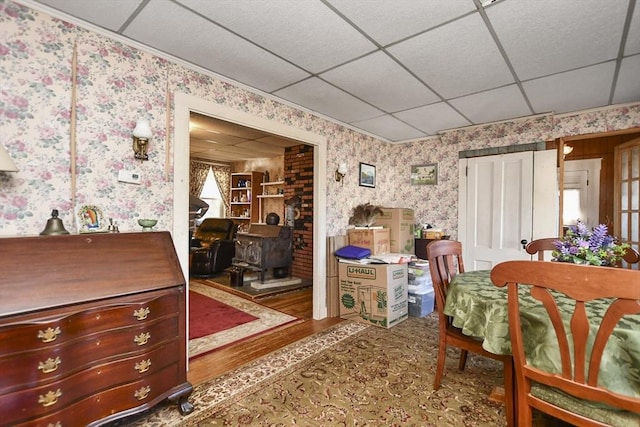 bedroom with a paneled ceiling