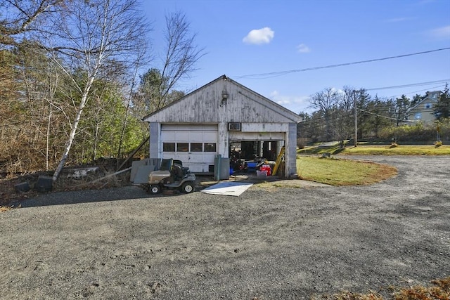 view of garage