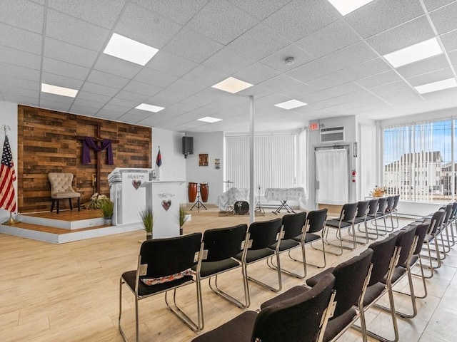 dining space featuring a paneled ceiling