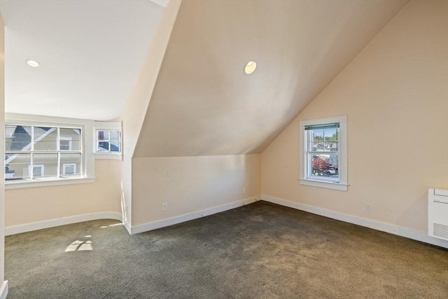 124 Boston Ave, Medford, MA 02155 - additional living space featuring carpet floors, lofted ceiling, baseboards, and recessed lighting