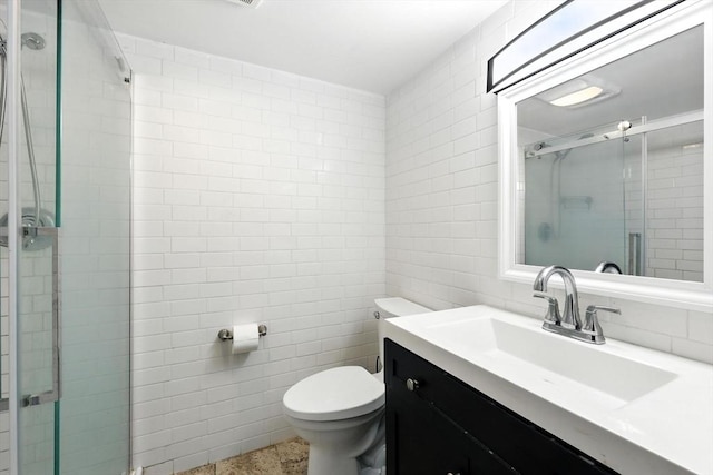 51 Glenview Dr, West Springfield, MA 01089 - full bath featuring tile walls, a shower stall, vanity, and decorative backsplash
