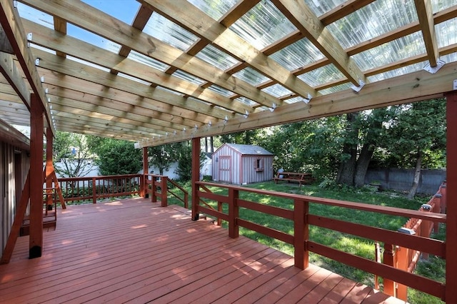 51 Glenview Dr, West Springfield, MA 01089 - deck featuring a storage shed, a fenced backyard, and a pergola