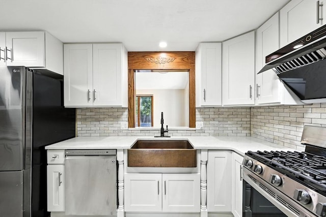 51 Glenview Dr, West Springfield, MA 01089 - kitchen with stainless steel appliances, range hood, and white cabinetry