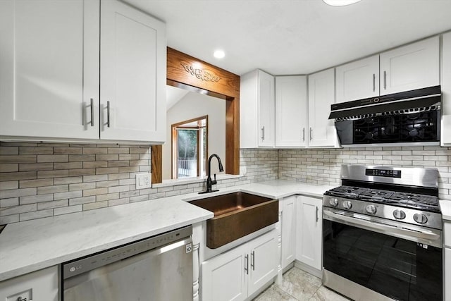 51 Glenview Dr, West Springfield, MA 01089 - kitchen featuring stainless steel appliances, light stone countertops, white cabinets, and tasteful backsplash