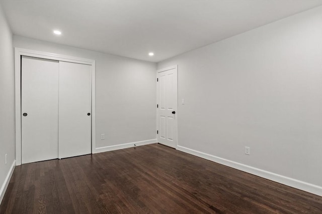 42 Stevens Ave, Braintree, MA 02184 - unfurnished bedroom featuring wood finished floors, recessed lighting, and a closet