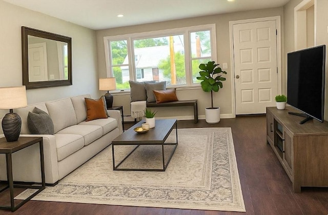 42 Stevens Ave, Braintree, MA 02184 - living room featuring dark wood finished floors and recessed lighting