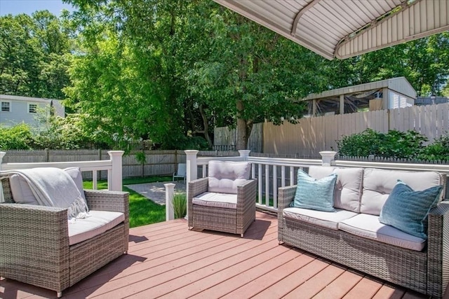 42 Stevens Ave, Braintree, MA 02184 - deck with a fenced backyard and an outdoor living space