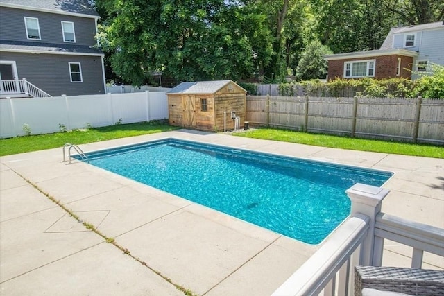 42 Stevens Ave, Braintree, MA 02184 - view of swimming pool with a fenced backyard, a patio area, and a storage unit