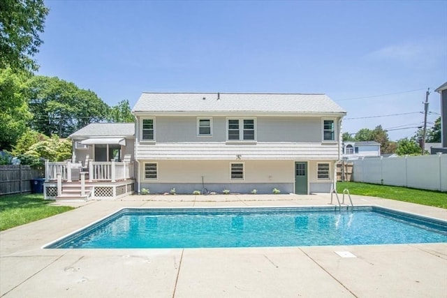 42 Stevens Ave, Braintree, MA 02184 - view of swimming pool with a deck, a fenced backyard, and a patio