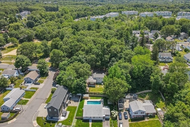 42 Stevens Ave, Braintree, MA 02184 - aerial view of residential area with a heavily wooded area