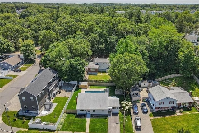 42 Stevens Ave, Braintree, MA 02184 - aerial perspective of suburban area with a heavily wooded area