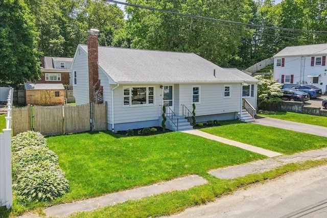 42 Stevens Ave, Braintree, MA 02184 - view of front of home featuring entry steps and a chimney