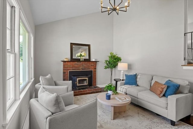42 Stevens Ave, Braintree, MA 02184 - living room with plenty of natural light, a chandelier, and high vaulted ceiling