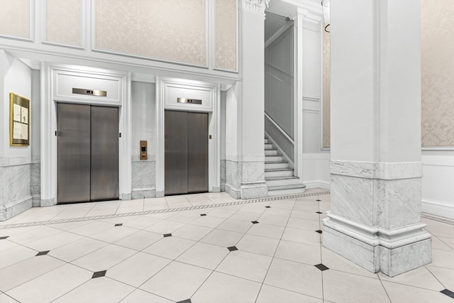 doorway to property with elevator