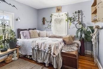 bedroom featuring wood finished floors