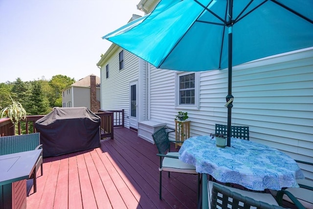 165 Roundtop Rd, Marlborough, MA 01752 - wooden deck featuring outdoor dining space and area for grilling
