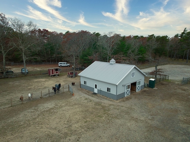 bird's eye view with a rural view