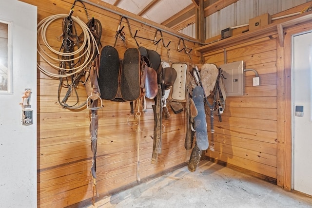 view of stable featuring electric panel