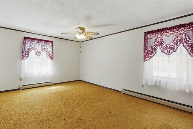 58 Daniel Shays Hwy, Pelham, MA 01007 - unfurnished room featuring plenty of natural light, baseboard heating, a baseboard heating unit, and ceiling fan