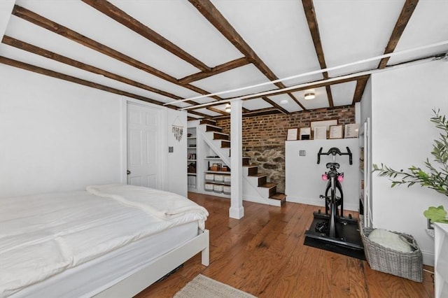 381 Bunker Hill St Unit 1, Boston, MA 02129 - bedroom featuring wood finished floors and beam ceiling