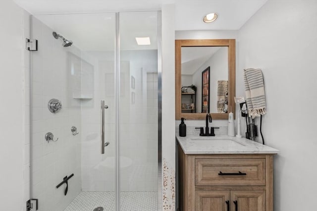 381 Bunker Hill St Unit 1, Boston, MA 02129 - bathroom with vanity and a shower stall