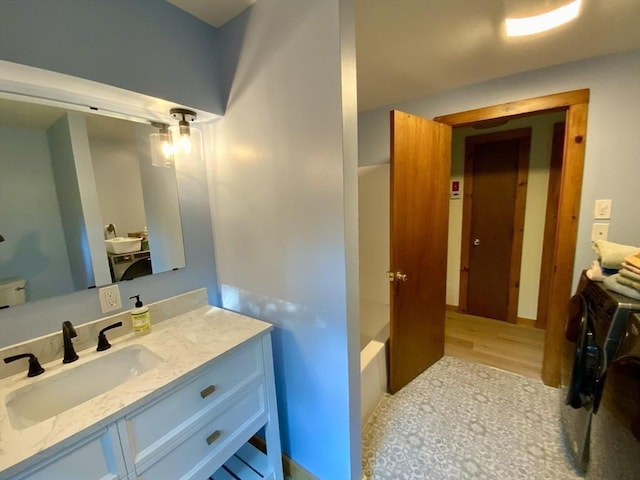 186 Hoosac Rd, Conway, MA 01341 - bathroom with vanity and wood finished floors