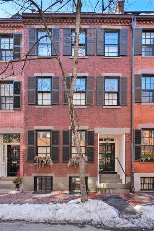 32 W Cedar St, Boston, MA 02108 - snow covered property with a view of apartment building / complex and entry steps