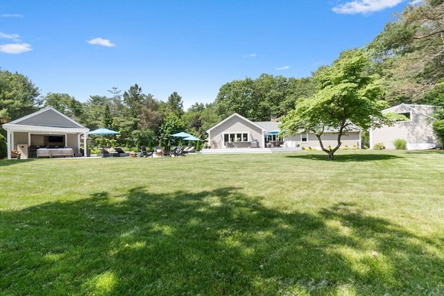 33 Pine Hill Rd, Newburyport, MA 01950 - view of green lawn with a hot tub
