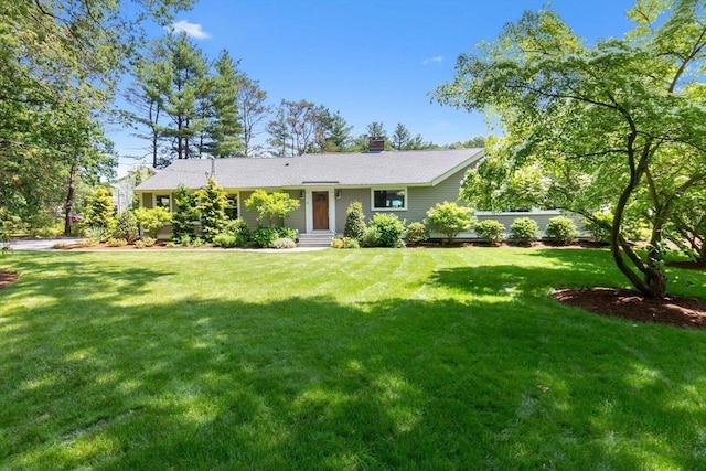 33 Pine Hill Rd, Newburyport, MA 01950 - single story home with a front lawn and a chimney