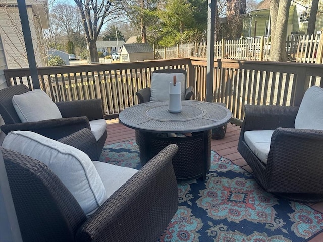 wooden deck with fence