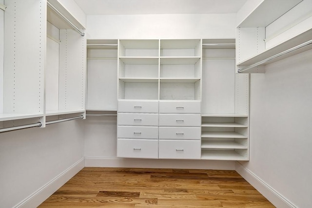 spacious closet with wood finished floors