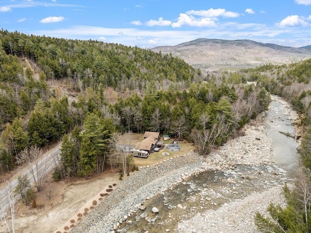 113 Glen Rd, Gorham, NH 03581 - aerial overview of property's location featuring a heavily wooded area and mountains