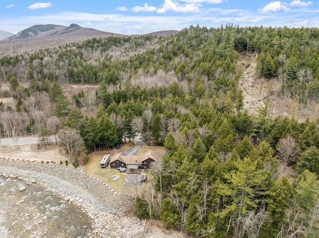 113 Glen Rd, Gorham, NH 03581 - aerial view of property's location with a forest and mountains