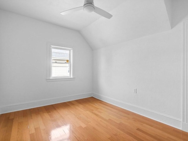 58 Oliver St Unit 2, Somerville, MA 02145 - additional living space with lofted ceiling, light wood-style flooring, ceiling fan, and baseboards