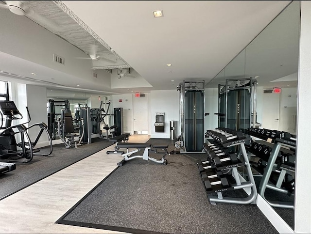 gym with visible vents