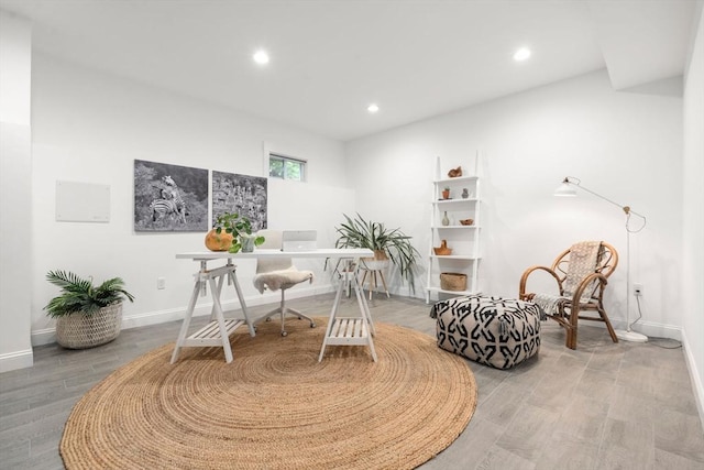 323 Lake Ave Unit 323, Newton, MA 02461 - office with wood finished floors, baseboards, and recessed lighting