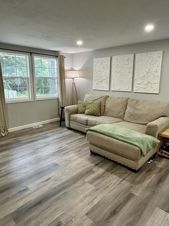 1 Sunderland Ter, Worcester, MA 01604 - living room with wood finished floors and recessed lighting