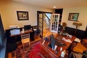 office area featuring hardwood / wood-style floors