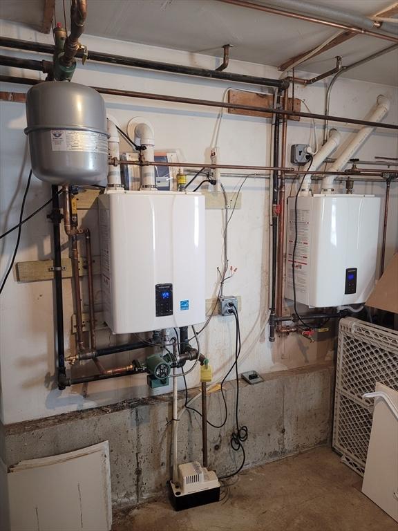 utilities with water heater and tankless water heater