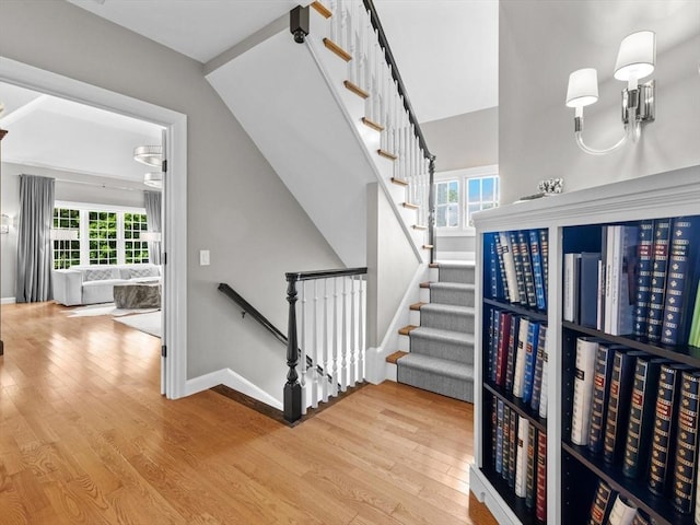17 Olde Hickory Path, Westborough, MA 01581 - staircase with wood finished floors and baseboards
