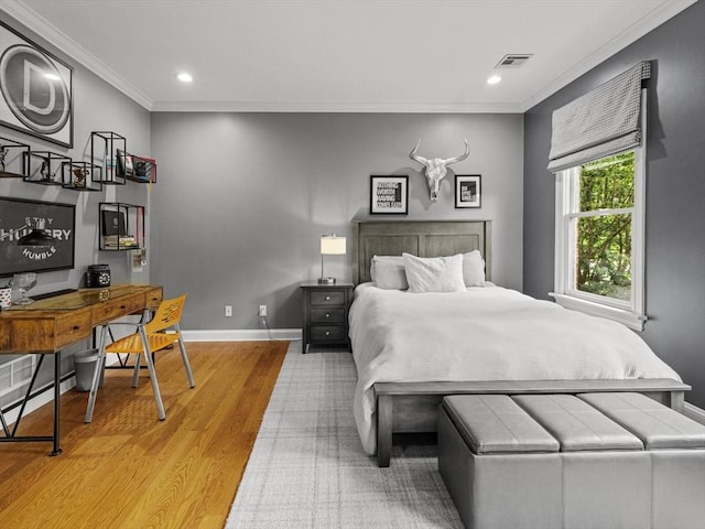 17 Olde Hickory Path, Westborough, MA 01581 - bedroom featuring crown molding, light wood-type flooring, recessed lighting, and a desk