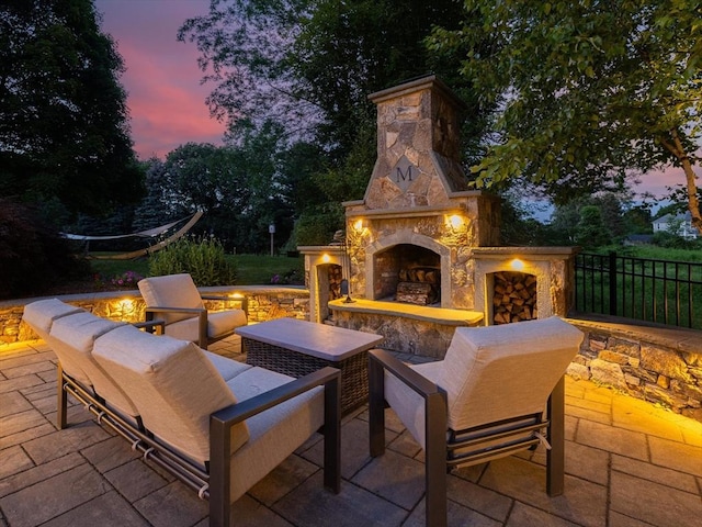 17 Olde Hickory Path, Westborough, MA 01581 - view of patio / terrace with an outdoor living space with a fireplace