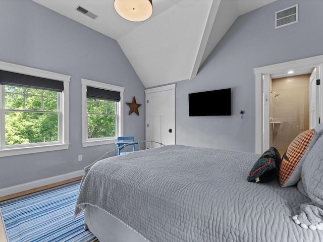 35 Forster Rd, Manchester, MA 01944 - bedroom featuring vaulted ceiling and baseboards
