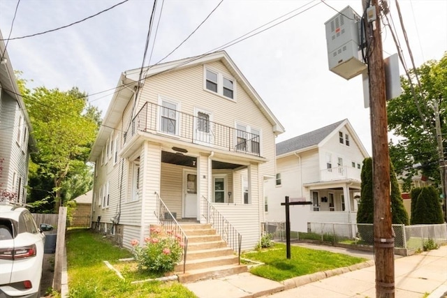 57 Ardale St, Boston, MA 02131 - traditional style home with a balcony and a porch