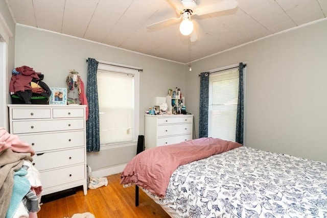 57 Ardale St, Boston, MA 02131 - bedroom with wood finished floors, crown molding, and ceiling fan