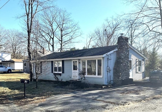 view of single story home