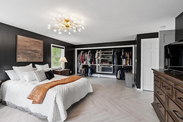 82 Powow St, Amesbury, MA 01913 - bedroom featuring a chandelier and a closet